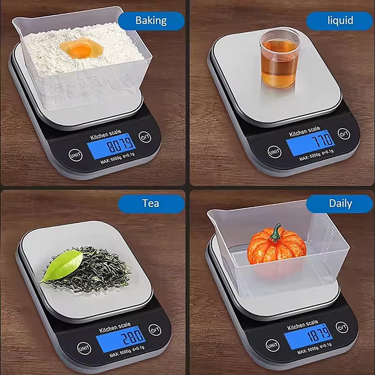 Kitchen Scale 7kg/1g – Smart Electronic Digital Food & Coffee Scale with Stainless Steel Design