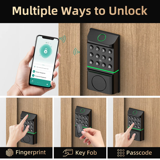 Viladepot Smart Lock – Fingerprint, App Control, Passcode & Touchscreen Keypad
