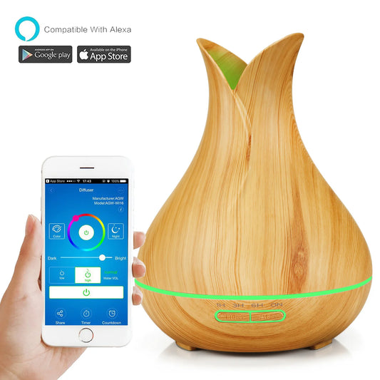 Tuya Smart Humidifier & Essential Oil Aroma Diffuser – WiFi, LED Color Lights, Timer, Alexa & Google Home Compatible