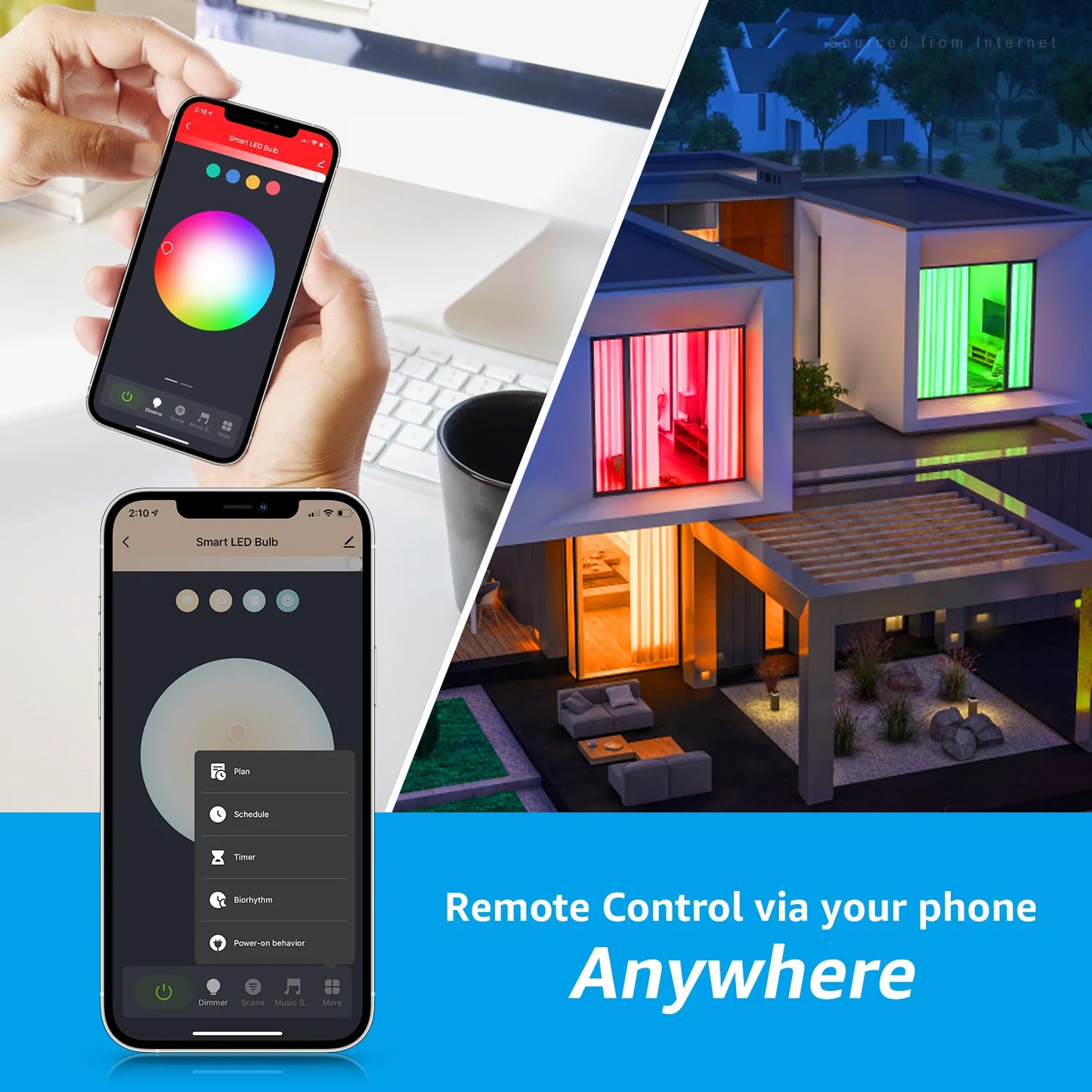 4-Pack Smart WiFi LED A19 Bulbs – RGBCW Color Changing, Compatible with Alexa, Google Home & Echo Assistant