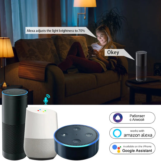 WiFi Matter Smart RGB LED Bulb – E26, Works with Tuya, Alexa, Google Home, Apple HomeKit & Siri