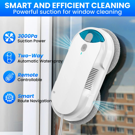 W1 Window Cleaning Robot – Automatic Water Spraying Function for Effortless Glass Cleaning