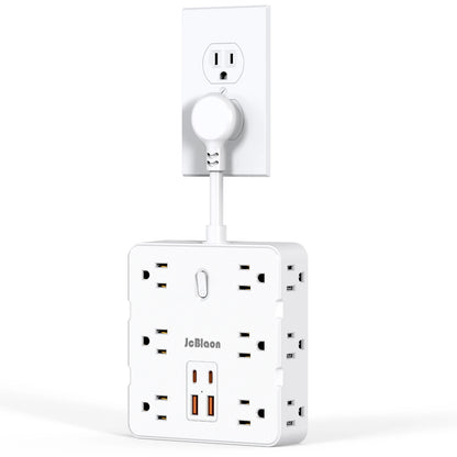 16-IN-1 Multiple Power Strip Adapter – US Plug, AC Outlets, USB & Type-C Ports, 1875W 15A