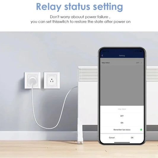 Tuya Smart WiFi Plug – US Standard, 10A, Remote & Voice Control for Smart Home Appliances