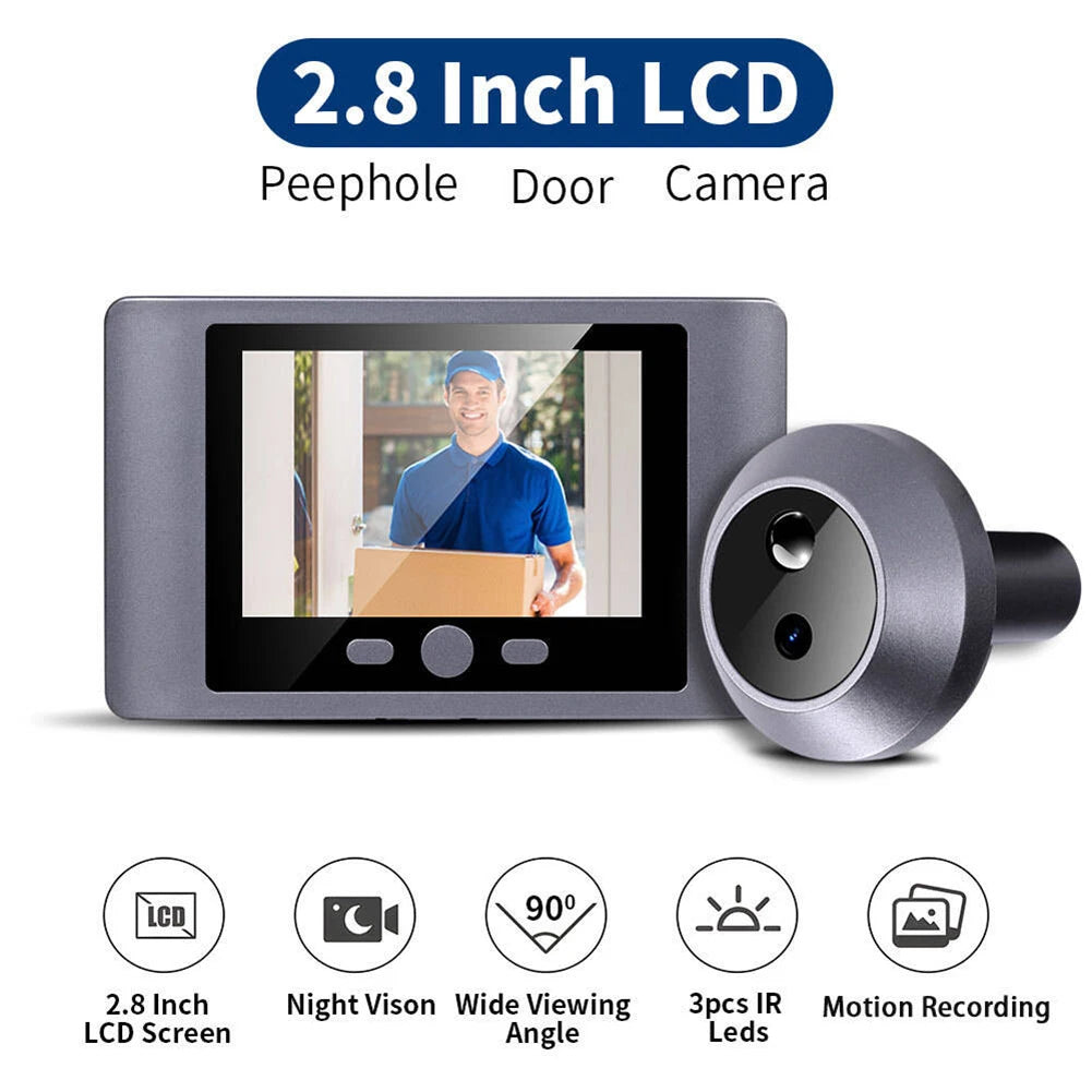 Mini Peephole Smart Wireless Door Viewer Camera – PIR Motion Detection, Digital Door Eye