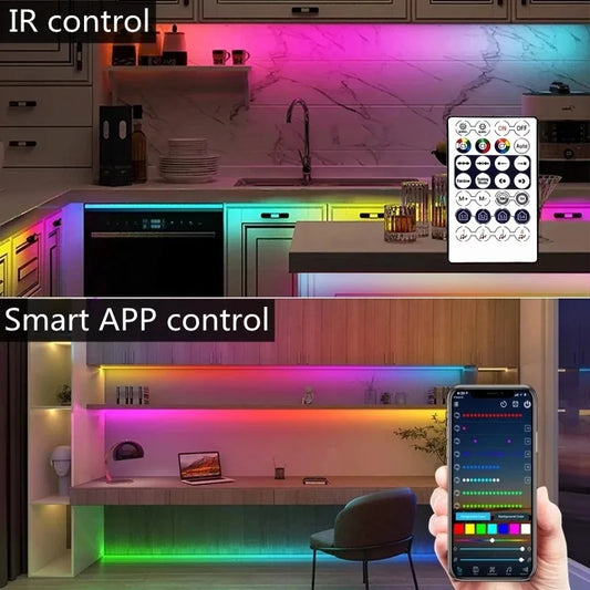 WS2812B 5050 RGBIC Smart LED Strip – DC5V, Flexible Tuya WiFi RGB Neon, Chasing Effects, App Control for Alexa & Google