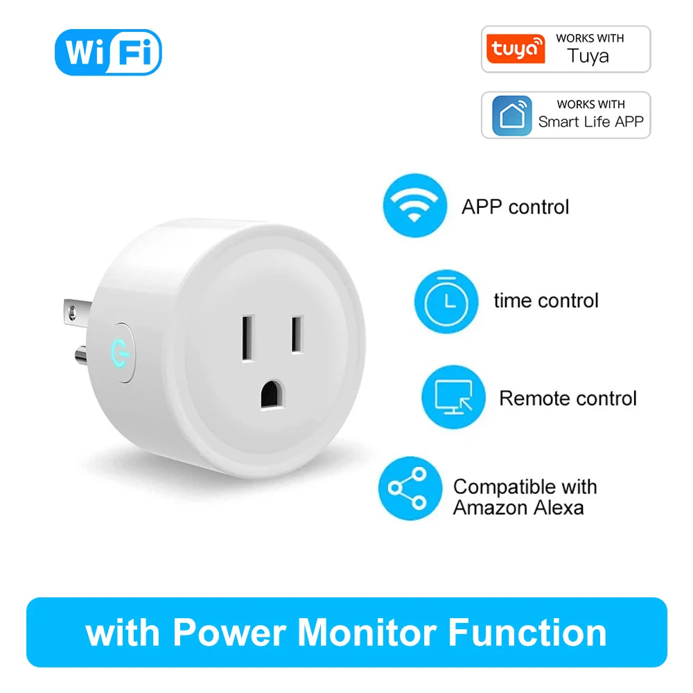 Tuya 16A Smart Plug – Zigbee & WiFi, Energy Monitor, Timer, Works with Alexa & Google Home