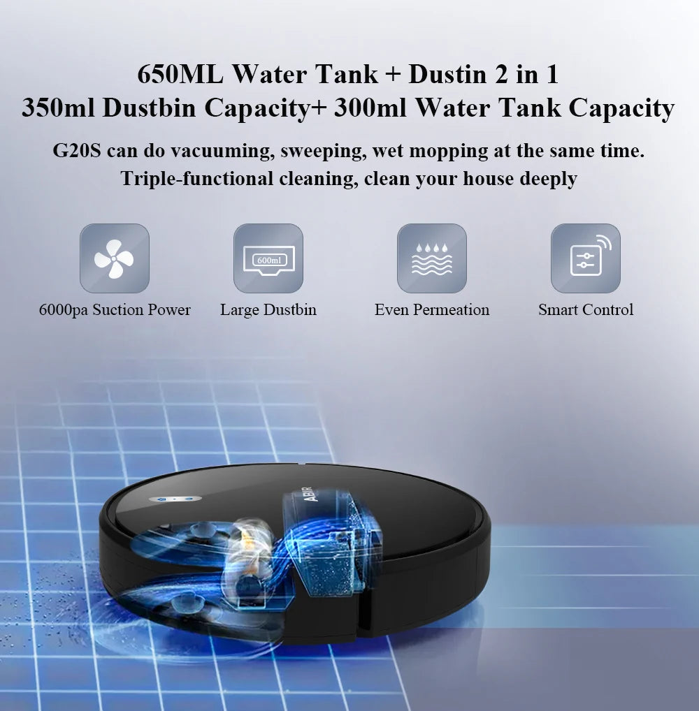 G20 Tuya WiFi Smart Robot Vacuum Cleaner & Mop – App Control