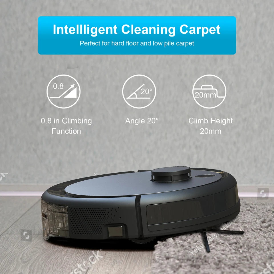 Tuya App Robot Vacuum Cleaner – Wet Mopping, Auto-Charging, Smart Control