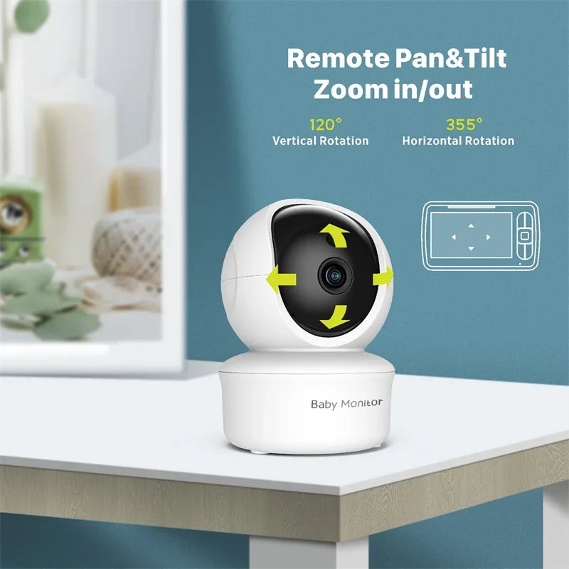 Babystar 5-Inch Video Baby Monitor – Remote Pan-Tilt-Zoom Camera, 2-Way Audio, VOX Mode & Lullabies