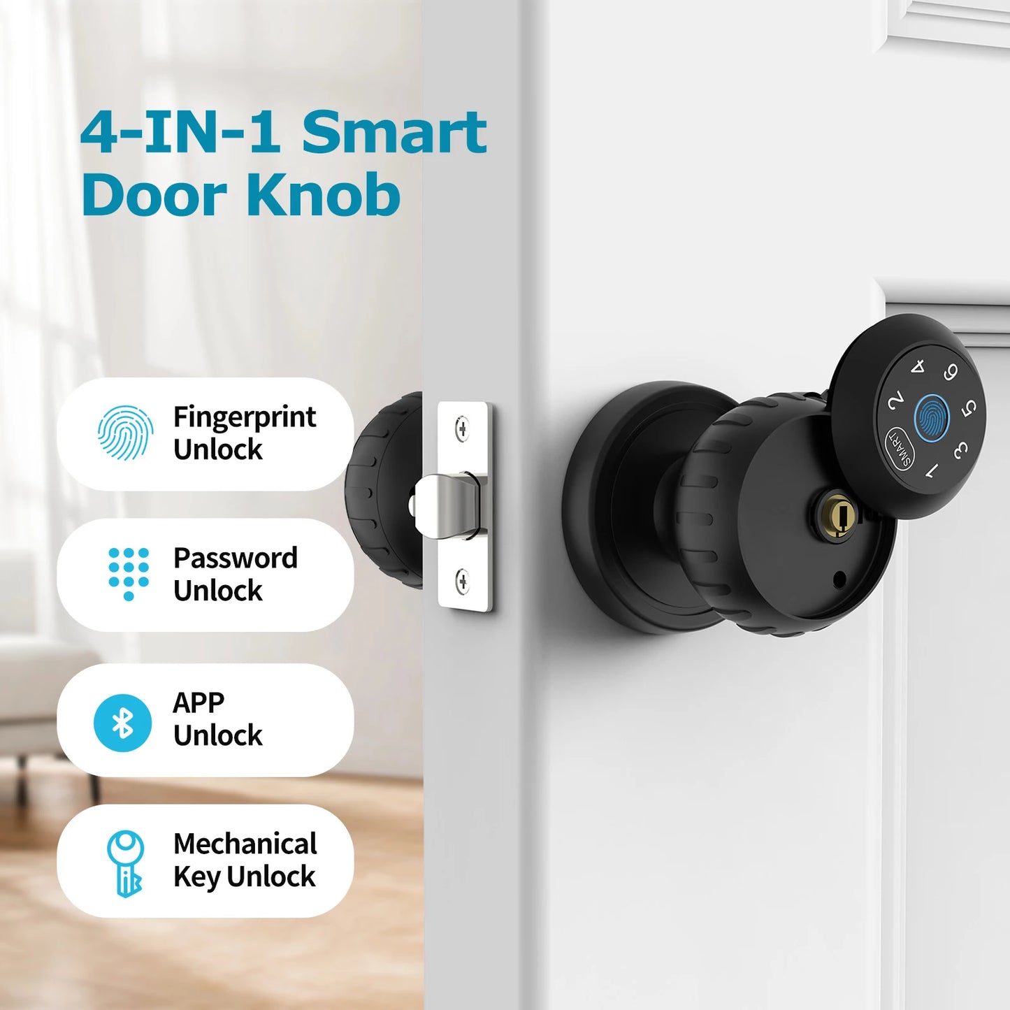 Viladepot Smart Lock – Fingerprint, App Control, Passcode & Touchscreen Keypad (Indoor)