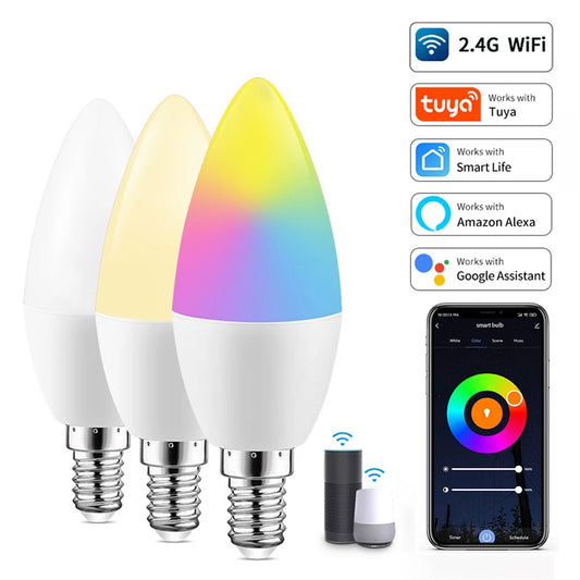 WiFi Matter Smart RGB LED Bulb – E26, Works with Tuya, Alexa, Google Home, Apple HomeKit & Siri