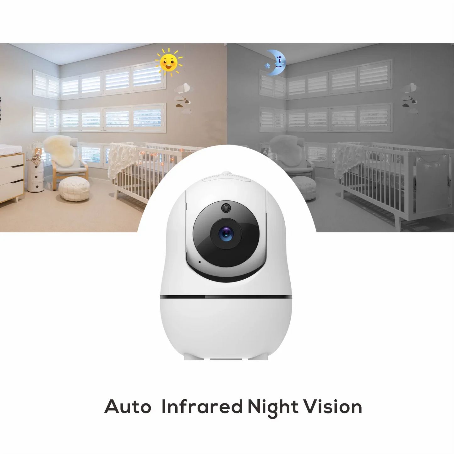 5-Inch Video Baby Monitor – Camera & Audio, 4X Zoom, 22Hrs Battery, 1000ft Range, 2-Way Audio, Temperature Sensor & Lullaby