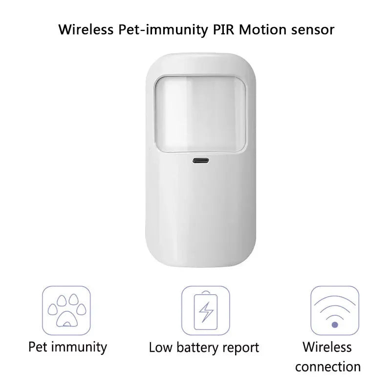 433MHz Wireless Pet-Immune PIR Motion Sensor Detector – 15kg Pet Immune, EV1527 Code, Smart Home Security Accessory