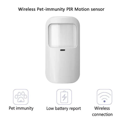 433MHz Wireless Pet-Immune PIR Motion Sensor Detector – 15kg Pet Immune, EV1527 Code, Smart Home Security Accessory