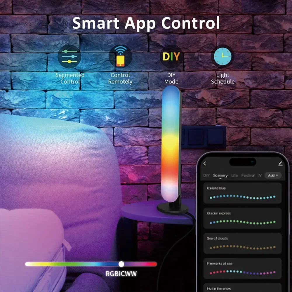 Xiaomi RGB Pickup Night Light Bar – USB Rechargeable, WiFi Tuya, Music Rhythm, TV Ambient Light for Gaming & Table Decor