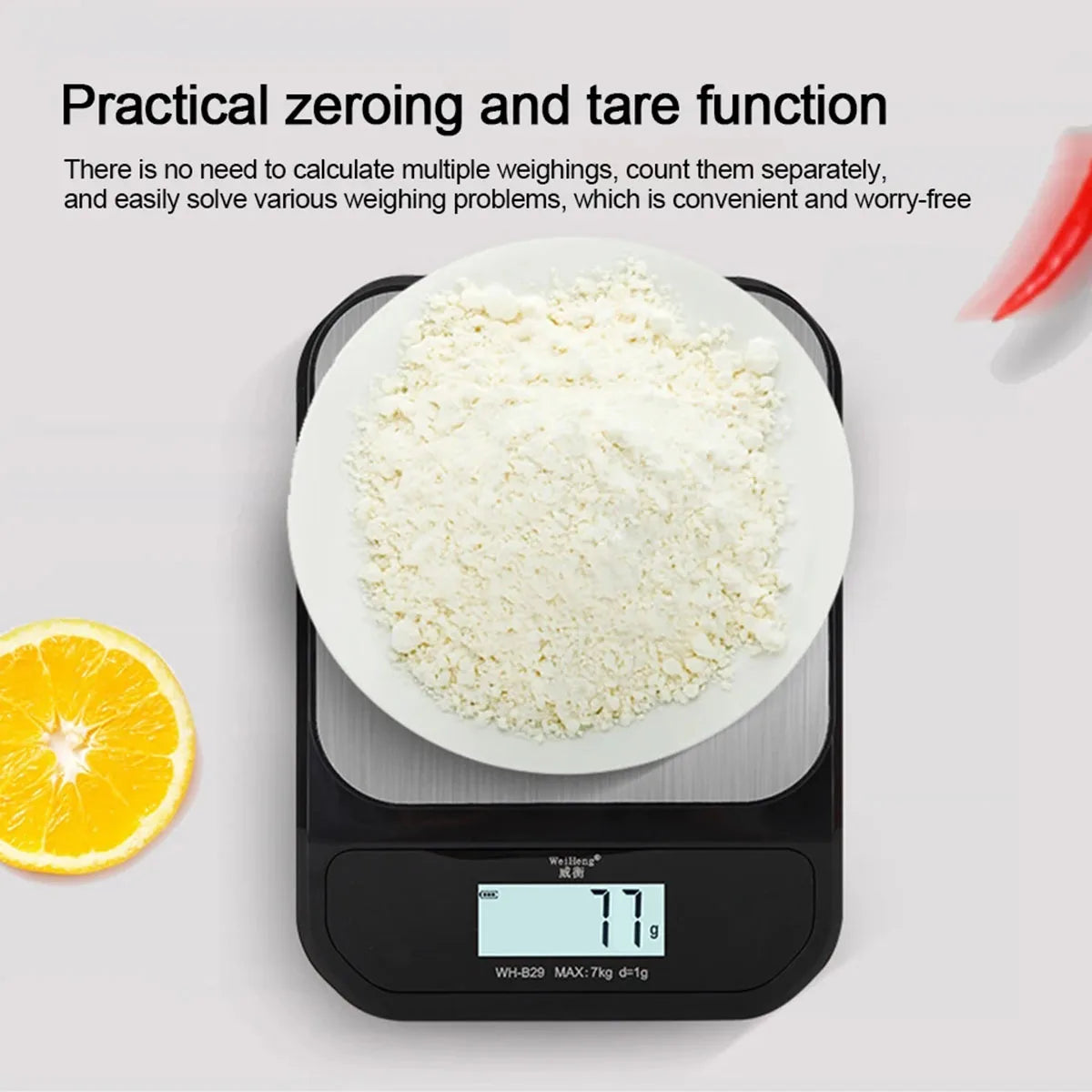 Kitchen Scale 7kg/1g – Smart Electronic Digital Food & Coffee Scale with Stainless Steel Design