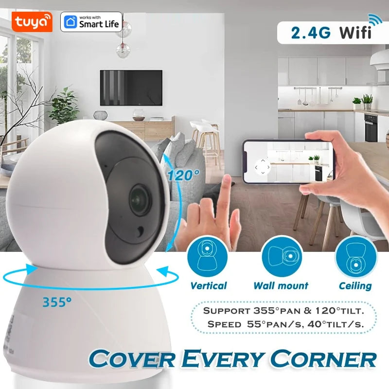 USB Tuya 4MP Indoor Camera – 2K PTZ WiFi Security Camera for Baby, Pet, and Home Monitoring with App Control