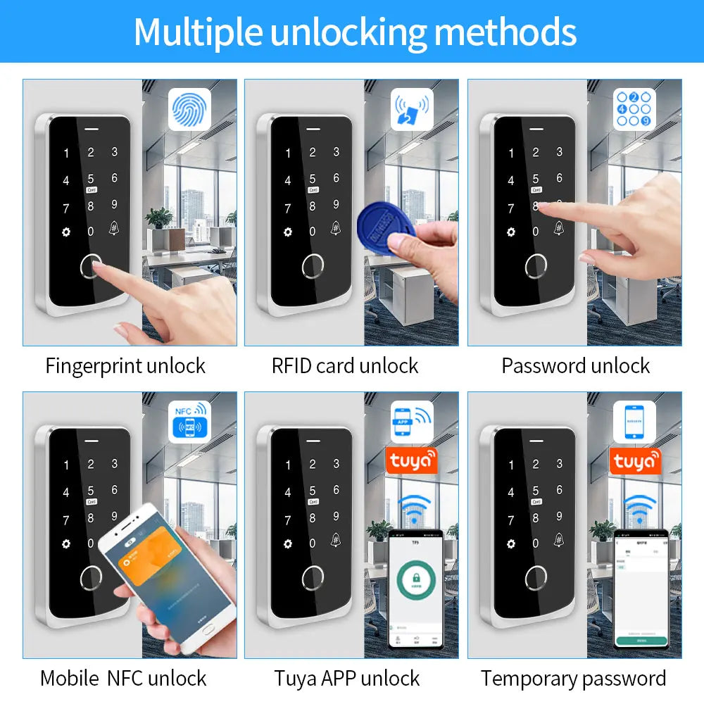 Waterproof Bluetooth Tuya Fingerprint Access Controller – Standalone RFID & Touch Keypad Door Opener