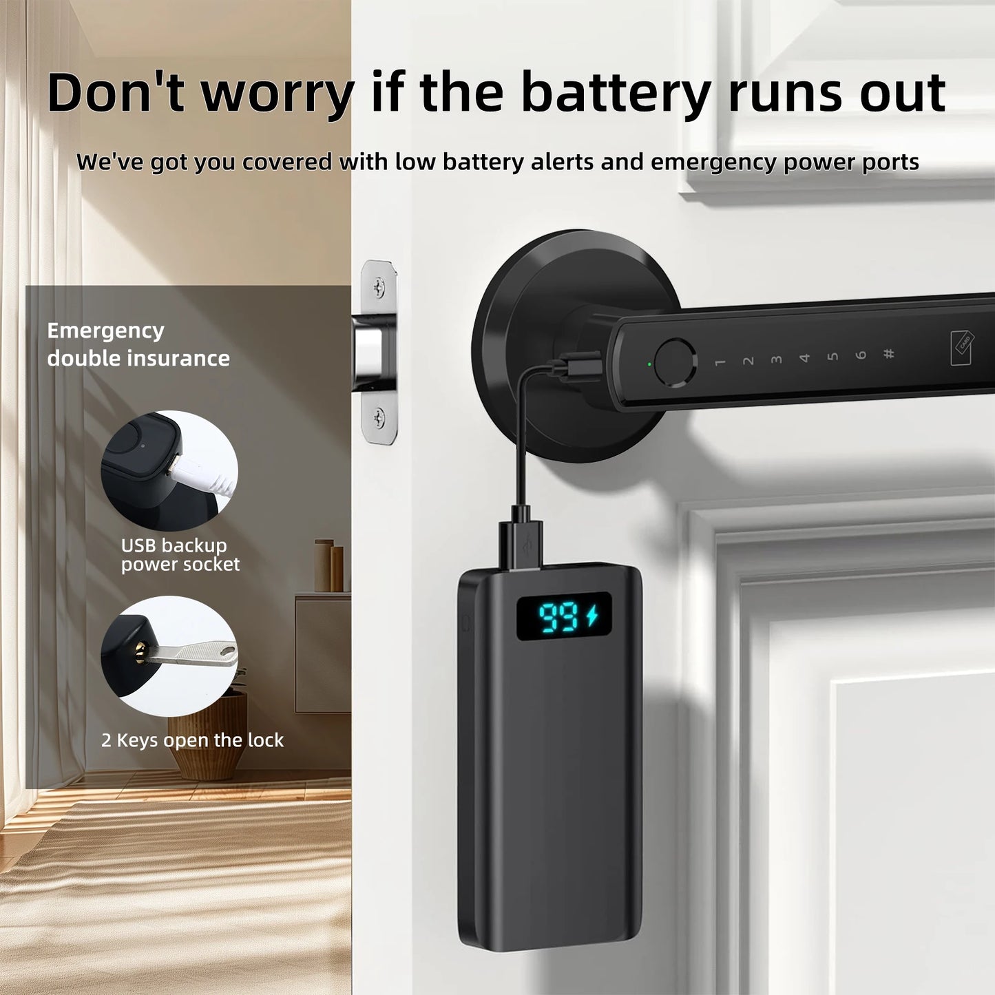 Viladepot Smart Lock – Fingerprint, App Control, Passcode & Touchscreen Keypad