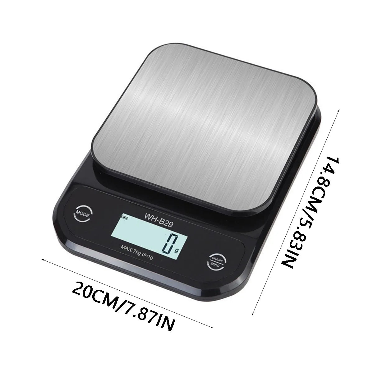 Kitchen Scale 7kg/1g – Smart Electronic Digital Food & Coffee Scale with Stainless Steel Design