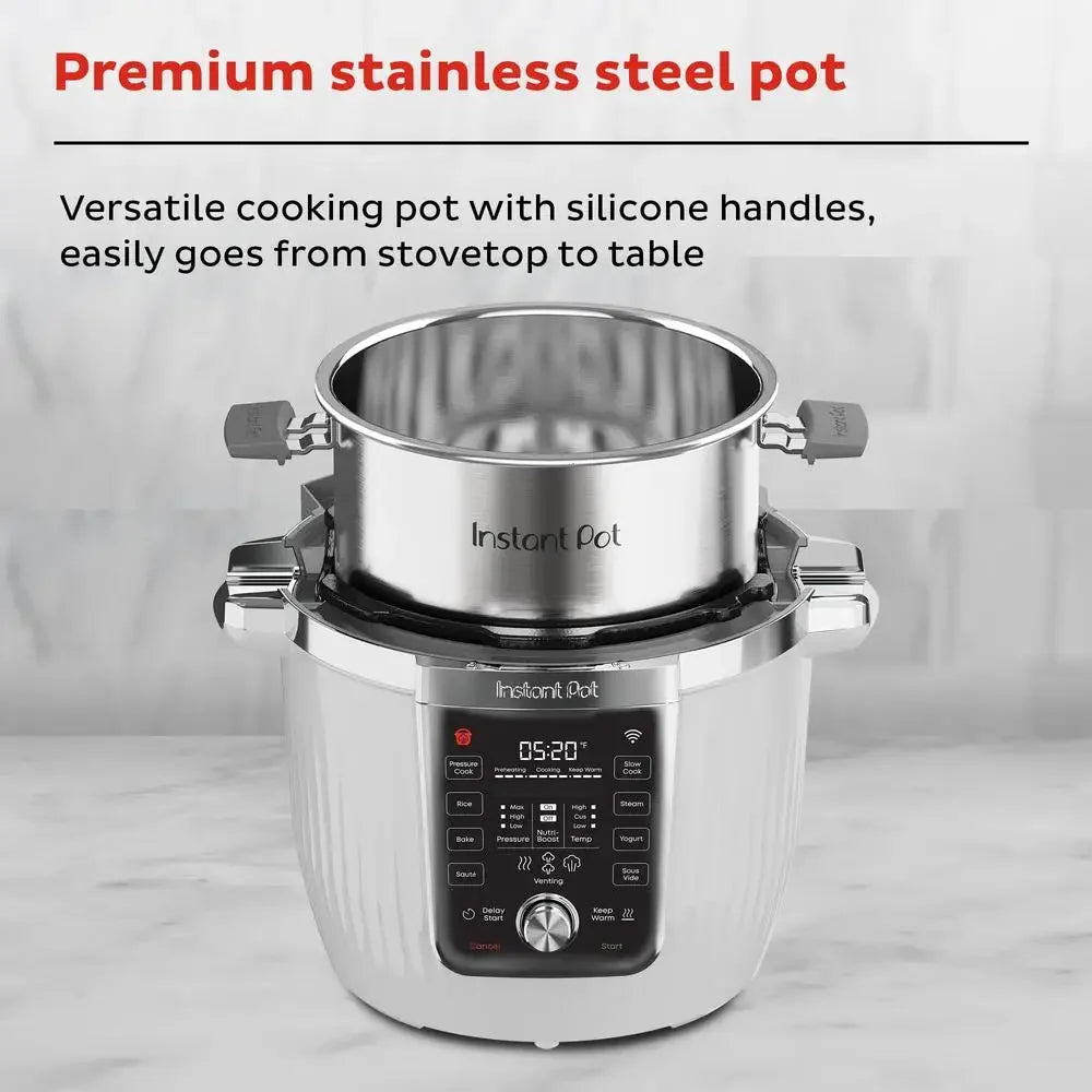 10-in-1 Wi-Fi Smart Pressure Cooker – Slow Cooker, Rice Steamer, Sauté, Yogurt, Sous Vide, and More with NutriBoost Technology
