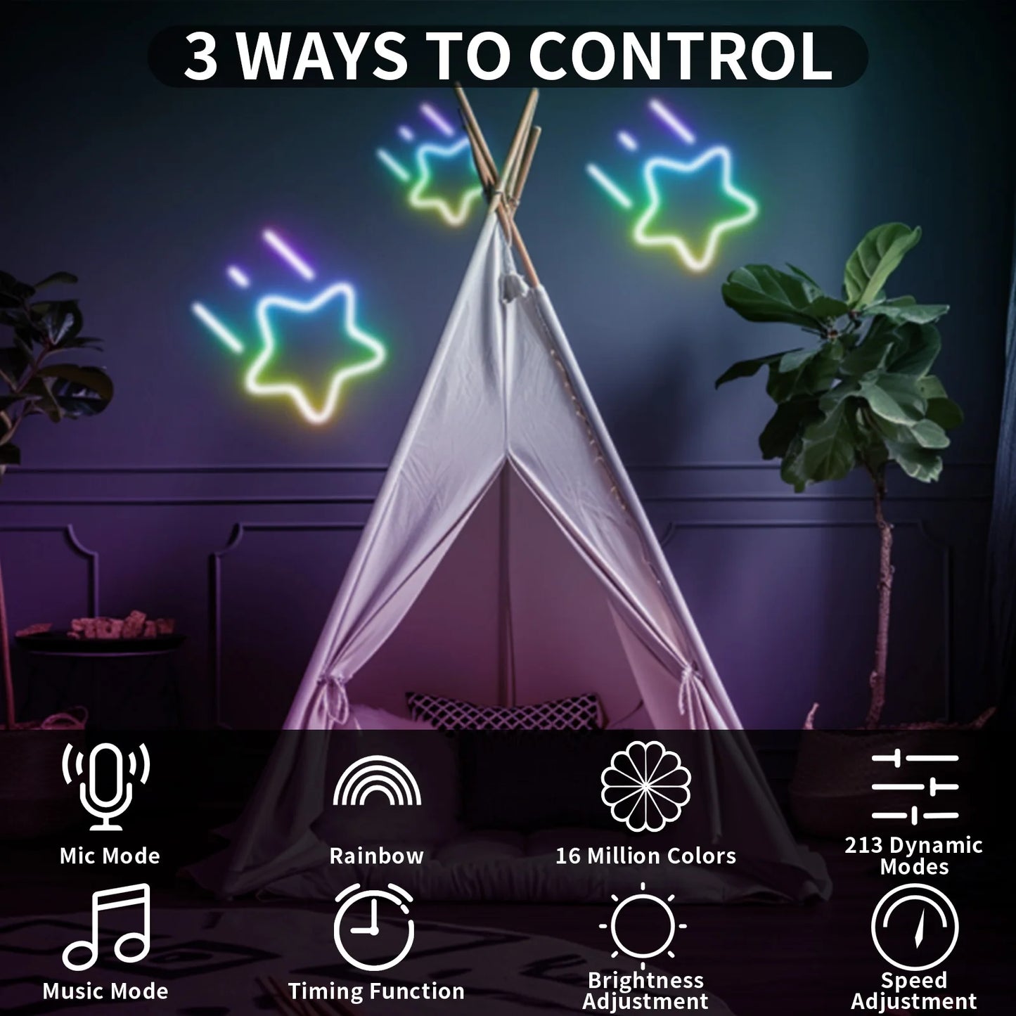 RGB Neon LED Strip – 8/16M, IP65 Waterproof, USB Powered, Tuya App & Remote Control, Flexible Ribbon for Home Décor