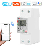 Tuya WiFi Intelligent Energy Meter – Voltage, Power & Electricity Monitoring with Leakage Protector, 63A, AC85-300V, LCD
