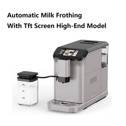 TFT Touch Screen Automatic Espresso Machine – 20 Bar Coffee Maker with Grinder & Automatic Milk Frother