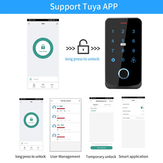 Waterproof Bluetooth Tuya Fingerprint Access Controller – Standalone RFID & Touch Keypad Door Opener