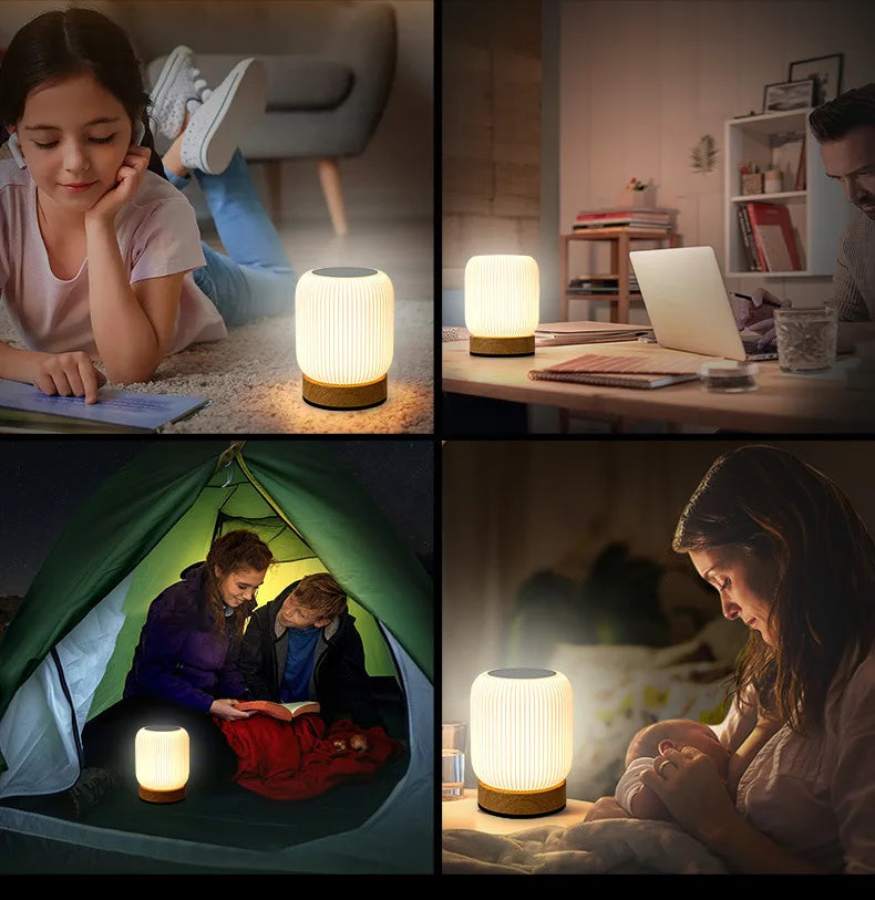 Night Light Touch Lamp – Portable, Dimmable, 3 Color Temperatures, Rechargeable Bedside & Table Lamp