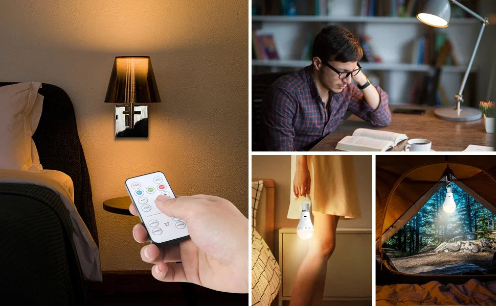 1/2pc 3-Color USB Rechargeable Smart LED Bulb – Dimmable, Cordless, Battery Operated, E27 Base