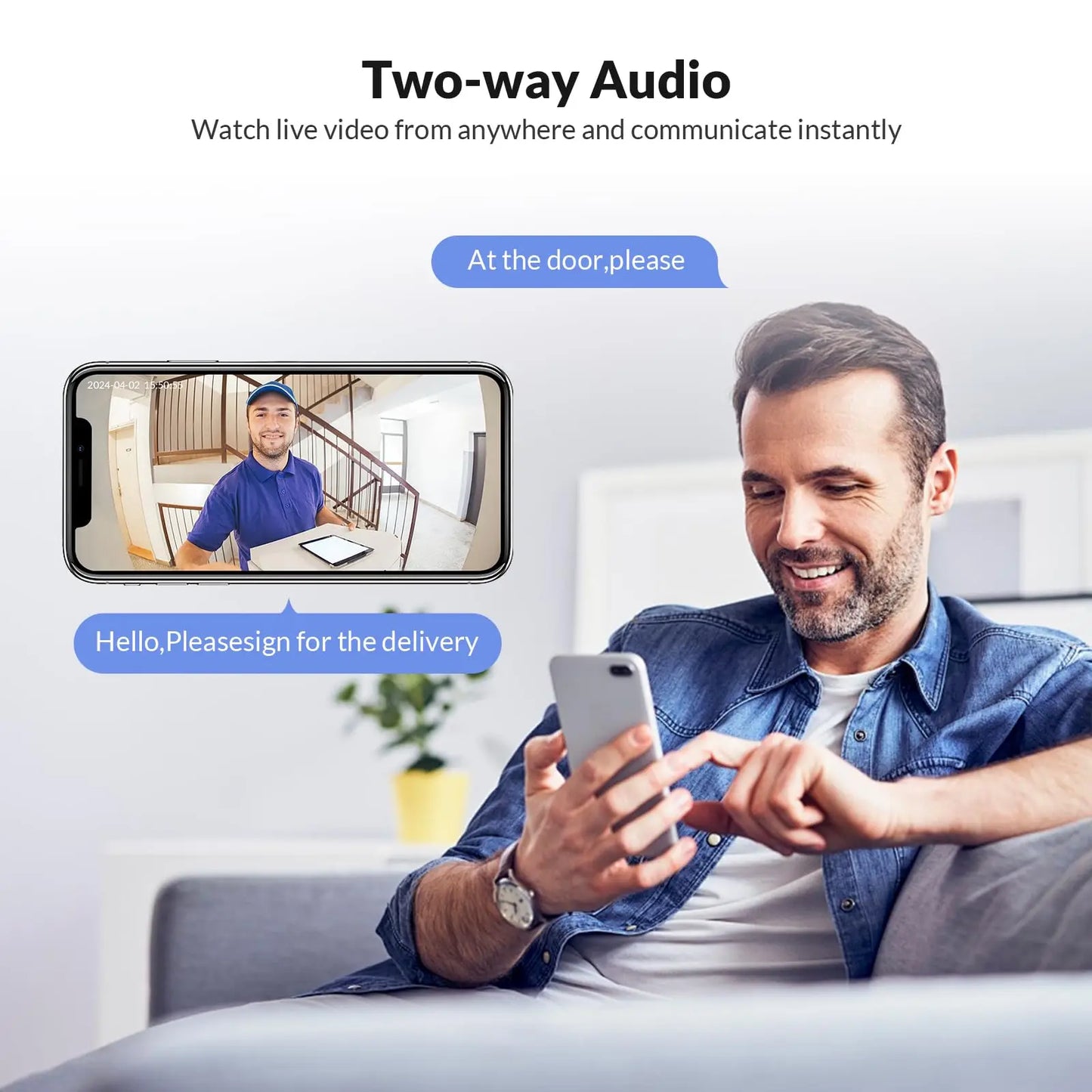 HD Wireless WiFi Doorbell Camera – Waterproof, Smart Video Doorbell for Outdoor Security