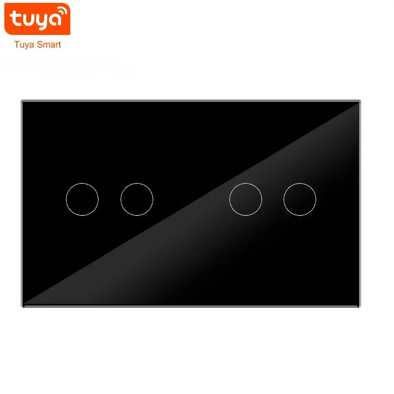 Shawader Tuya WiFi Smart Wall Light Switch – Touch Glass Panel, 4/5/6 Gang, Alexa & Google Home