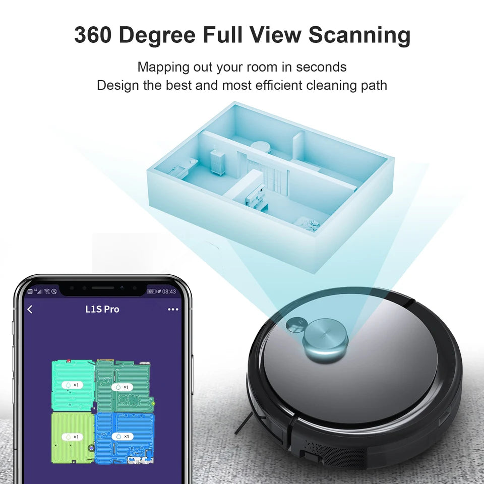 Tuya App Robot Vacuum Cleaner – Wet Mopping, Auto-Charging, Smart Control