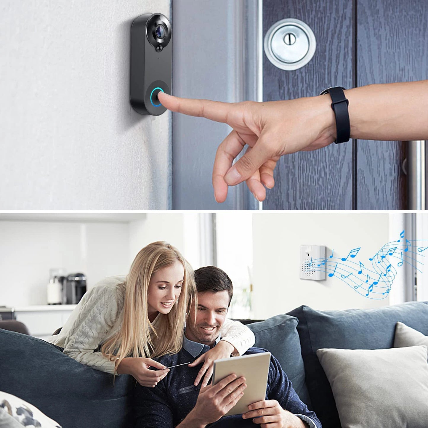 1080P Wireless Video Doorbell Camera – WiFi, Tuya Smart Home, Motion Detect & Night Vision