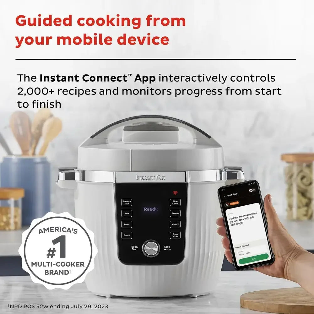 10-in-1 Wi-Fi Smart Pressure Cooker – Slow Cooker, Rice Steamer, Sauté, Yogurt, Sous Vide, and More with NutriBoost Technology