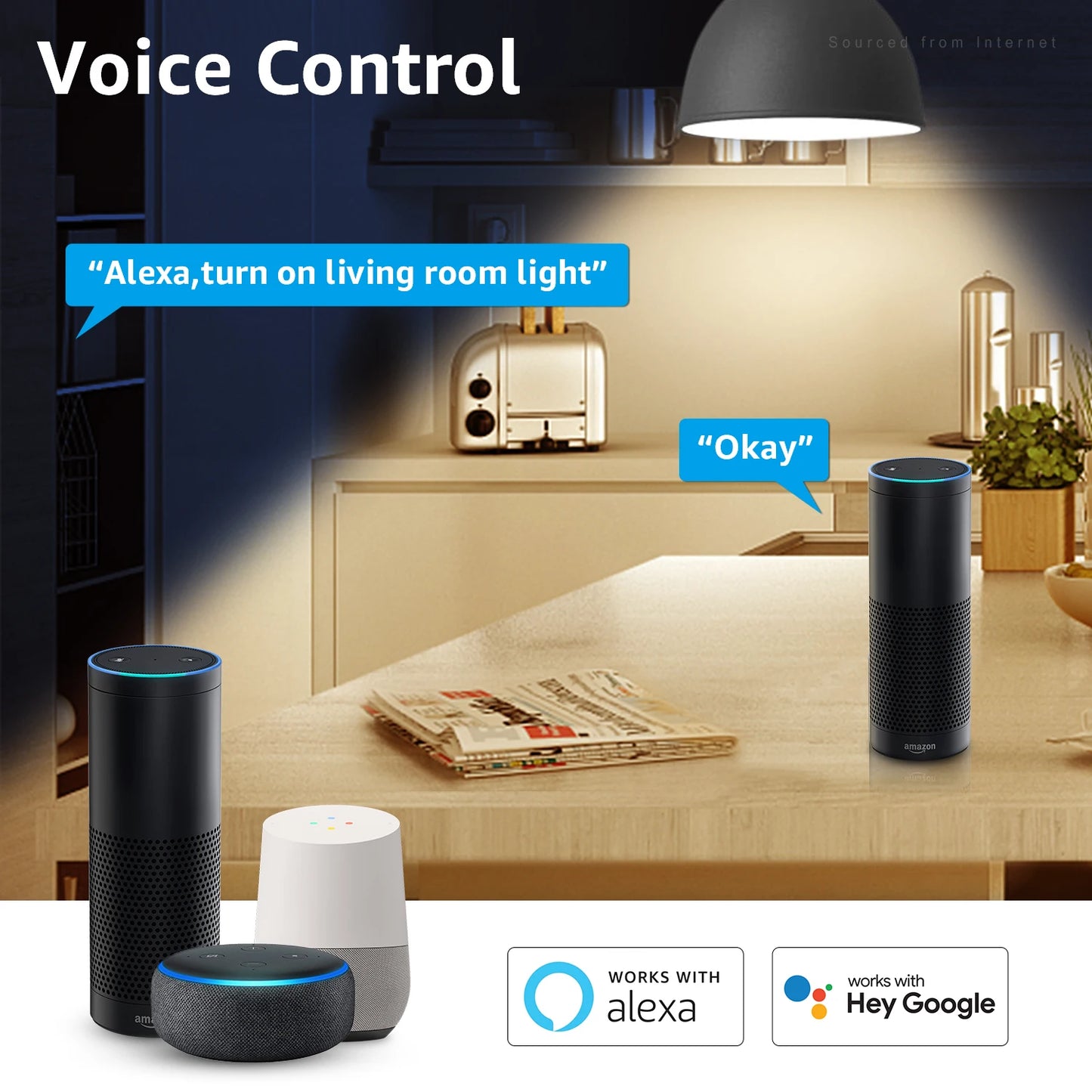 4-Pack Smart WiFi LED A19 Bulbs – RGBCW Color Changing, Compatible with Alexa, Google Home & Echo Assistant