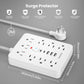TRANSTON Power Strip Surge Protector – 9 AC Outlets, 3 USB & 2 USB-C, 5ft Cable, 45° Tilt Plug, White