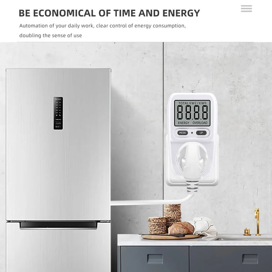 Smart Power Meter Wattmeter – Electric Energy Consumption Analyzer, Current Measuring Socket, Electricity Fees Monitor